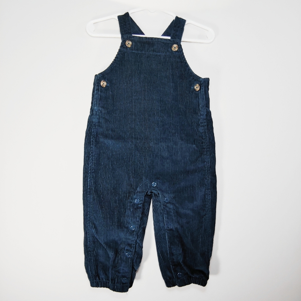 Kids Carter's Corduroy Overalls Navy Blue With Snaps 12M